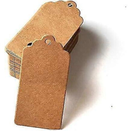 100 Pcs Kraft Paper Gift Tags - Brown Rectangle Craft Hang Tags_fusmg 2