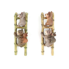 Climbing Ladder Little Koala Potted Plant Decoration Ornaments Climbing Cylinder Pendant Home Gardening Resin Ornaments