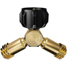 Propane Tank Y-Splitter Adapter - 2-Way Valve for 20lb LP Gas to Grill/Heater/Stove