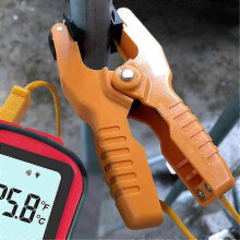 Thermocouple Thermometer Digital K Type Thermometer,with 2 Temperature Clamp 2 Wired Thermocouple Probes