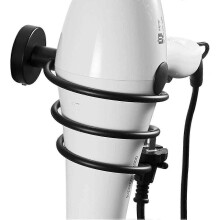Wall-Mounted Hair Dryer Holder - Adhesive Ring Organizer for Bathroom Countertop Storage