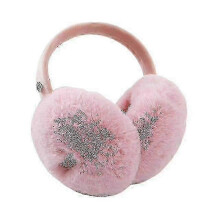 (Light Pink) New Unisex Winter Warm Bluetooth Earmuffs Wireless Plush Earphone Music Ear Warmers Js