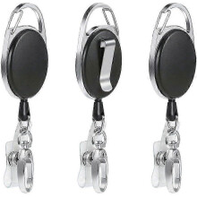 Retractable Keychain with Spring Cord - ID Card Holder & Belt Clip for Secure Carry