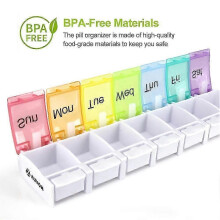 Weekly Pill Organizer Case - BPA-Free 7-Day Travel Box with Spring-Open Compartments for Vitamins
