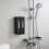 2 Pcs Modern Bathroom Soap Dispenser Wall Mounted For-Grey 9