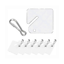 100 Pcs Key Tags White Plastic Hanging Tags with Metal Snap Hooks, Tags for Slotted Key Cabinets Bo-High Quality