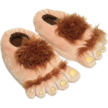 Creative Hobbit Plush Cotton Slippers Men's Large Size Household Daily Use Gift Bag Root Thick Sole New Warm Shoes