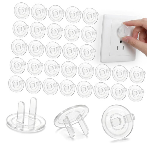 200Pcs Clear Socket Protector Safety Outlet Plug Covers