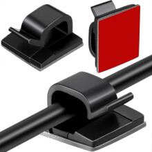 (black) 60 Pieces Mini Outdoor Cable Clips With Adhesive Tapes Light Clips Decoration Clips Self Adhesive Hooks Wire Holder