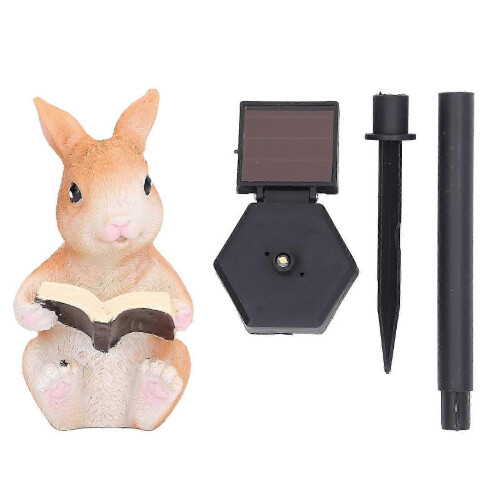 Solar Bunny Statue Light for Outdoor Gardens - Waterproof Motion Sensor LED Decoration