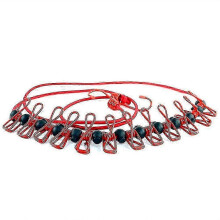 (red) Windproof Non-slip Clothesline Upgraded Retractable Portable Travel Clothesline