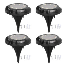 4 Sets Solar Ground Lights (8 Lamps) - 5W Gradient Warm/Blue IP65 Waterproof Solar Lamps for Garden Pathways