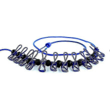 (blue) Windproof Non-slip Clothesline Upgraded Retractable Portable Travel Clothesline