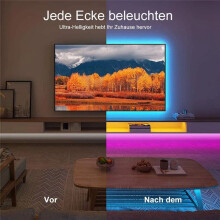 LED-Remsa 5050 RGB Flexibel Tejp 5M Band Luces med -App LED-Belysning Färgskiftande Rumsdekoration US-Kontakt