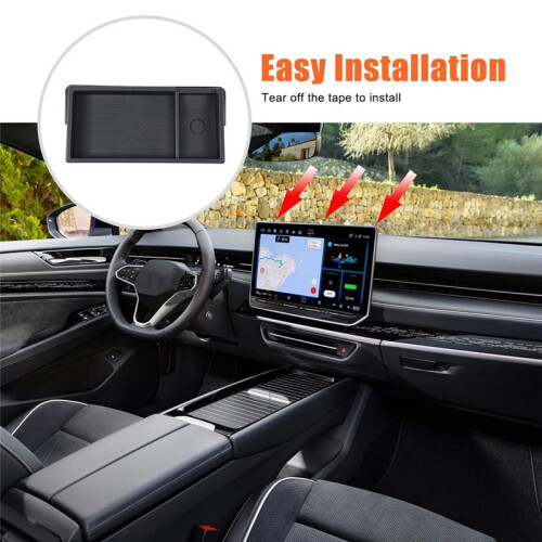 Center Console Dash Storage Tray for  ID.7 ID7 2024 Car Navigation Screen Rear Storage Box Organizer Insert 2