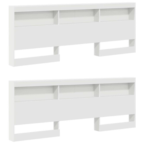 VidaXL vidaXL Storage Headboard with Shelf White 180 cm Engineered Wood 2