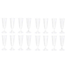 48Pcs Disposable Champagne Glass Goblet Plastic Test Glass Champagne Glass Cocktail Glass 4.7Oz (150Ml)