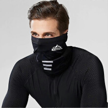 (Black) Summer Sunscreen Ice Silk Tube Face Mask Neck Gaiter Headwear Sports Scarf UV Protection