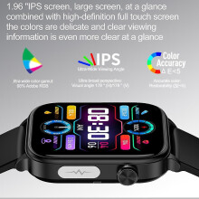 (Pink, Multicolor) ET570 1.96" Smart Watch Bluetooth Call ECG Heart Rate Fitness Tracker with Silicone Strap - Bei