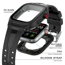 Breathable Sports Watch Band+Waterproof Cover for Apple Watch Series SE/SE (2022)/6/5/4 44mm