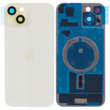 (Yellow, Multicolor) For iPhone 15 Battery Housing with Bracket + Camera Lens Cover Replacement Part - Blue