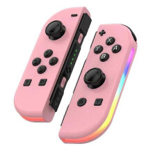 (Style Pink Pink, Multicolor) HW JOY-02 1 Pair Wireless Controller for Nintendo Switch Game Console Bluetooth Game Handle with RGB