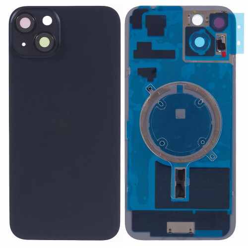 (Black, Multicolor) For iPhone 15 Battery Housing with Bracket + Camera Lens Cover Replacement Part - Blue