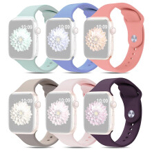 (Style G Apple Watch Series 9 4, Multicolor) For Apple Watch 8/7 41mm/SE/6/5/4 40mm/ 3/2/1 38mm AW 6pcs Adjustable Silicone Smart Watch Bands