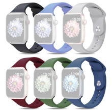 (Style C Apple Watch Series 9 4, Multicolor) For Apple Watch 8/7 41mm/SE/6/5/4 40mm/ 3/2/1 38mm AW 6pcs Adjustable Silicone Smart Watch Bands