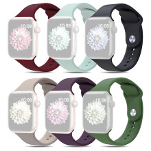 (Style D Apple Watch Series 9 4, Multicolor) For Apple Watch 8/7 41mm/SE/6/5/4 40mm/ 3/2/1 38mm AW 6pcs Adjustable Silicone Smart Watch Bands