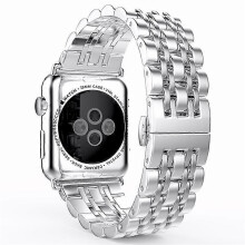 (Silver, Multicolor) Classic Seven Beads Stainless Steel Watch Strap for Apple Watch Series 10 46mm Ultra 2 Ultra 49mm 9