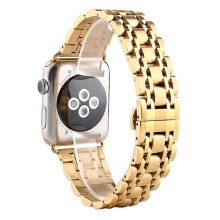 (Gold, Multicolor) Classic Seven Beads Stainless Steel Watch Strap for Apple Watch Series 10 46mm Ultra 2 Ultra 49mm 9