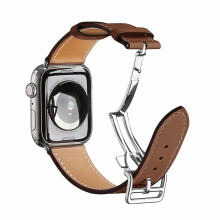 (Style P Apple Watch Series 9 4, Brown) Watch Strap [Silver Buckle] for Apple Watch Series 9/8/7 41mm/6/SE (2023)/SE(2022)/SE/5/4 40mm/3/2/1