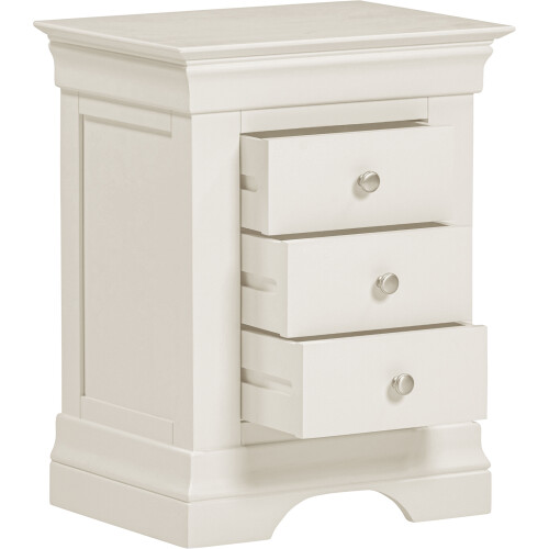 Seconique Bordeaux 3 Drawer Bedside - Ivory 2