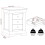Seconique Bordeaux 3 Drawer Bedside - Ivory 11