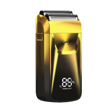 Electric Foil and Bald Shavers 2 in 1 Double Shaver for Men Reciprocating Blade and Popup Beard Trimmer Gold