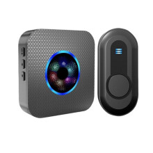 Wireless Doorbell Door Bell Kit Remote Button 55 Chimes 5 Volume with LED Loud Enough for Home Classroom US Plug