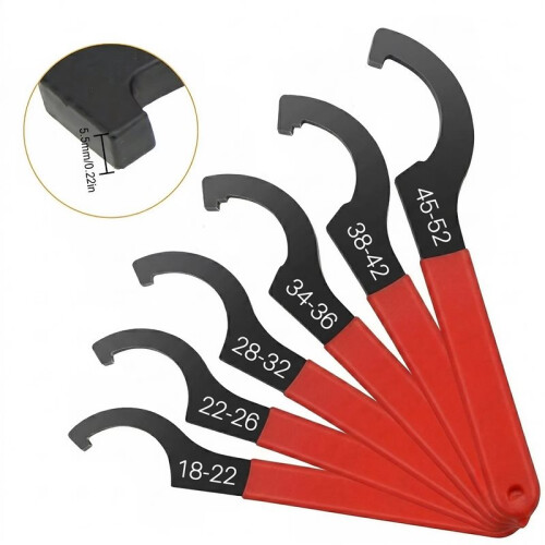 6x Coilover Spanner Wrench Set Adjustable C-Shape Shock Spanner Hook Wrench Tool 2