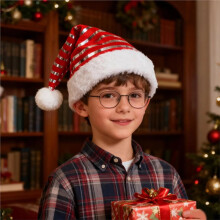 Santa Hat Unisex Classic Headwear Cute Striped Velvet Santa Hats Adult with White Trim for Women Men Holiday A