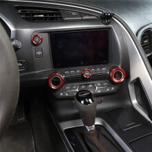 Car Central Console Silver AC Volume Knob Button Cover Trim for Corvette C7 2014-2019
