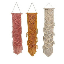 3Pcs Macrame Baseball Hat Rack Boho Hand Woven Cap Hanger Wall Mounted Organizer