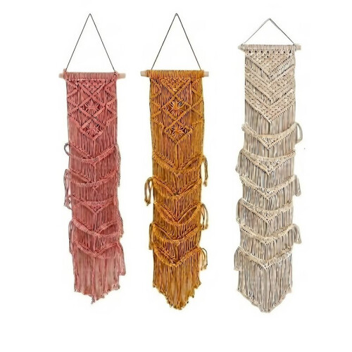 3Pcs Macrame Baseball Hat Rack Boho Hand Woven Cap Hanger Wall Mounted Organizer