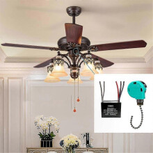3-Speed Ceiling Fan Pull Chain Switch with 4-Wire Connection, CBB61 Capacitor 4.5uF + 6uF + 5uF for 5-Wire Fans