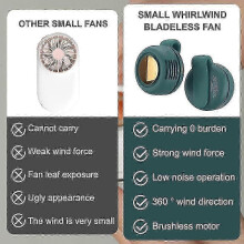 (White) Mini Clip-On Bladeless Fan, Portable & Silent, 3-Speed Adjustable Waist Fan Ideal for Outdoor Activities & Office_5