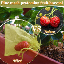 (30x40cm, 100 items) Pack of 100 Fruit Protection Bags — Green Mesh Bags, Specially Designed to Protect Fruits and Vegetables, Reusable.