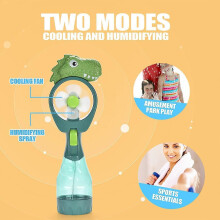(green) Water Mist Spray Fan, Portable Hand Spray Fan, Electric Dinosaur Fan For Children, Sports, Office, Garden, Outdoor, Travel, Hiking
