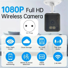 Tuya 1080P WiFi IP-Kamera, Kabellos, Farbnachtsicht, Heimsicherheit, KI-Überwachungskamera mit Menschenerkennung, EU-Stecker