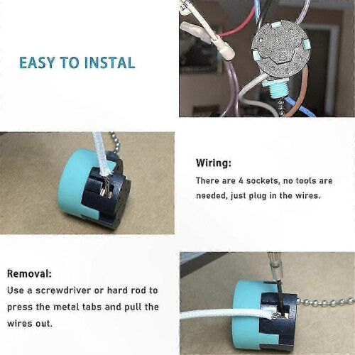 3-Speed Ceiling Fan Pull Chain Switch with 4-Wire Connection, CBB61 Capacitor 4.5uF + 6uF + 5uF for 5-Wire Fans 2