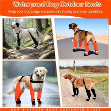 Stivali con Bretelle per Cani, Stivali da Pioggia per Cani di Grandi Dimensioni, Pantaloni da Neve Impermeabili per Cani, Scarpe con Leggings