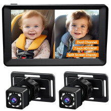1080P Car Baby Bike Bicycle Mirror Dual Lens Back Baby Car Camera with Rear View Car Monitor 7inch IPS Screen